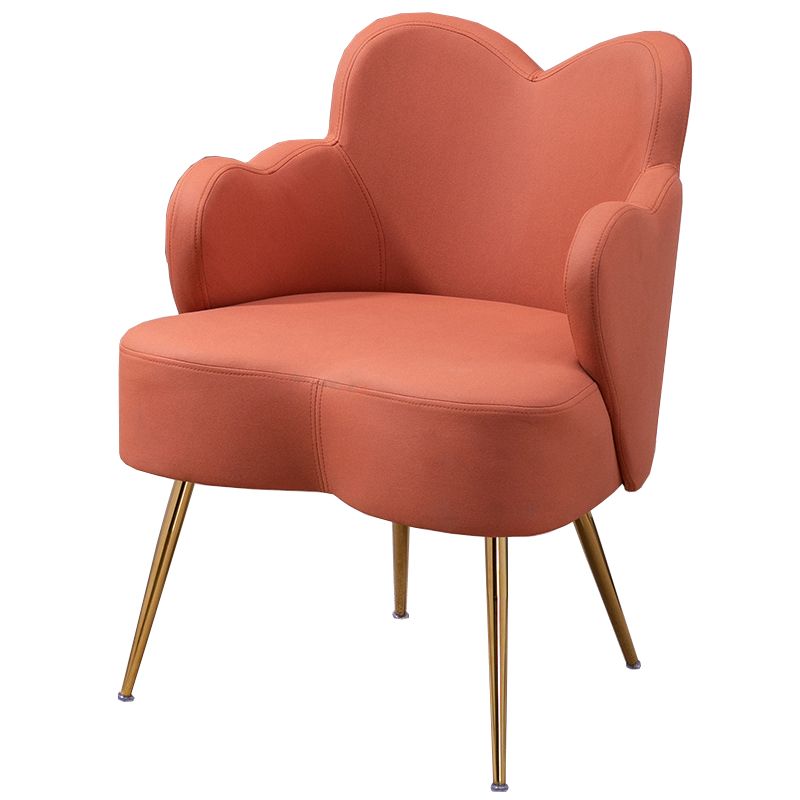 Casual Velvet Accent Chair Faux Leather Accent Chair in Orange/ Pink/ Green/ Gray