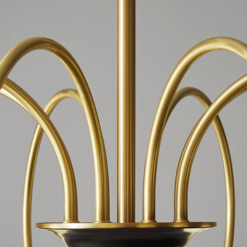 Glass Bronze Chandelier in Modern Luxury Style Copper Globe Hanging Lamp for Interior Spaces