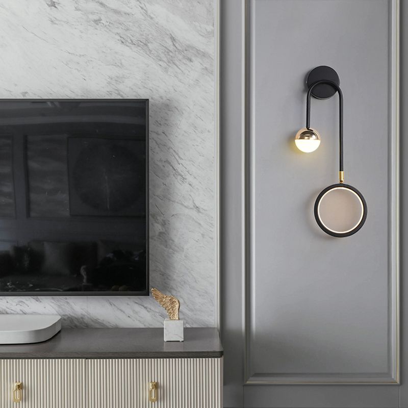 Modern Style Round Wall Mounted Lamps Metal Multi Lights Wall Sconces