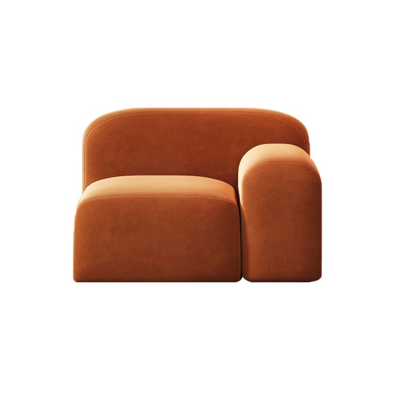 Round Arm Sofa Contemporary Wool Standard Sofa in Orange Finish
