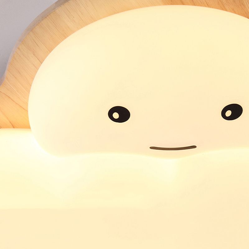 Wooden Ceiling Mount Light Modern LED Ceiling Light with Acrylic Shade for Bedroom