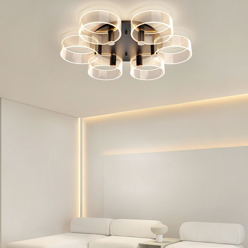 1-Circulo de luz moderno de luz de descarga de luz LED techo de metal LED montado para la sala de estar