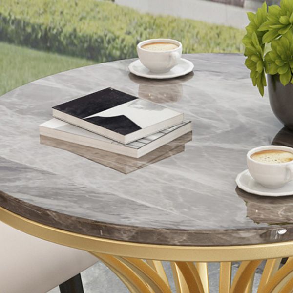 Polished Finish Dinette Table for Home Traditional Luxury Round Dining Table