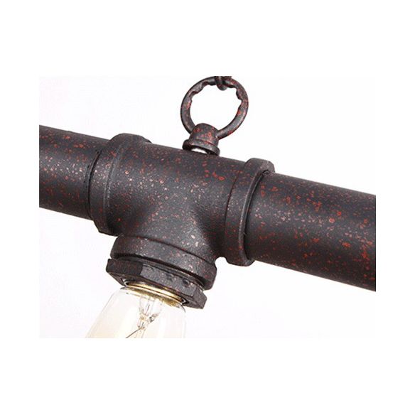 5 Lights Water Pipe Pendant Steampunk Metal Island Lighting Fixture for Dining Room