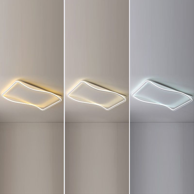 Rectangle Flush Light Modern Metal Flush Mount Light Fixture