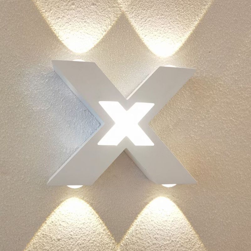 Modern Minimalist Style X-shaded Wall Mounted Light Fixture Metal 4 Lights Wall Lamps