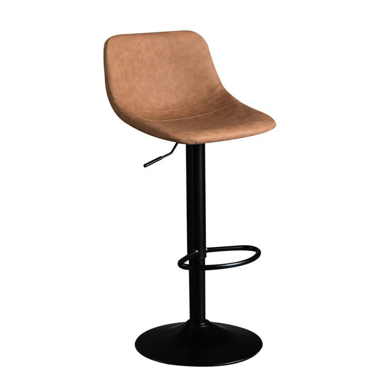 Industrial Metal Barstool Faux Leather Counter Stool for Home