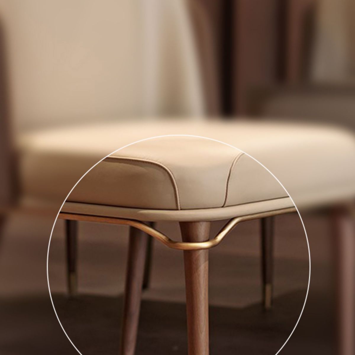 Solid Back Chair Scandinavian Design Armless Leather Dining Chair