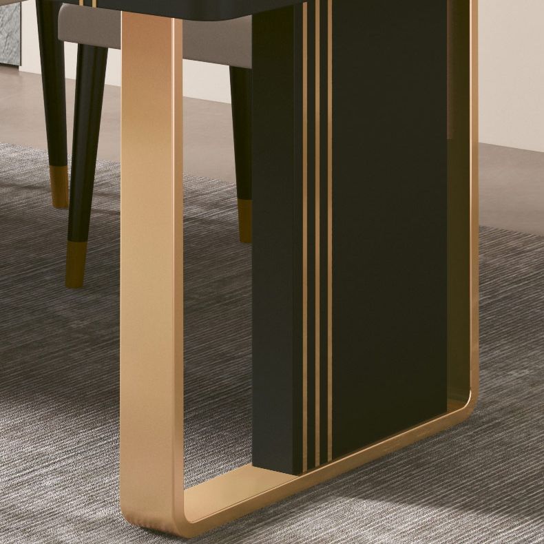 Extendable Dining Table Double Pedestal Table for Kitchen Dining Room