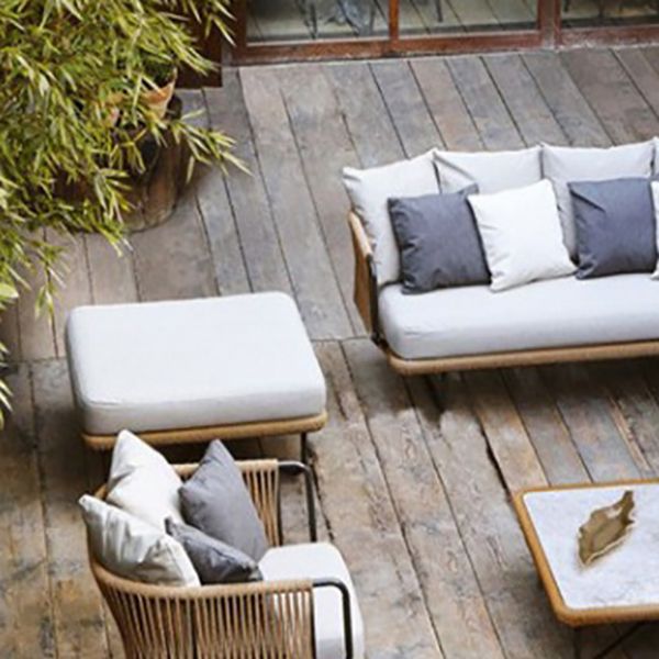 Tropical Outdoor Loveseat Water Resistant Outdoor Patio Sofa with Cushions