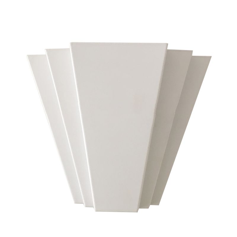 White Sector Flush Wall Sconce Contemporary LED Iron Wall Mounted Light in White/Warm Light