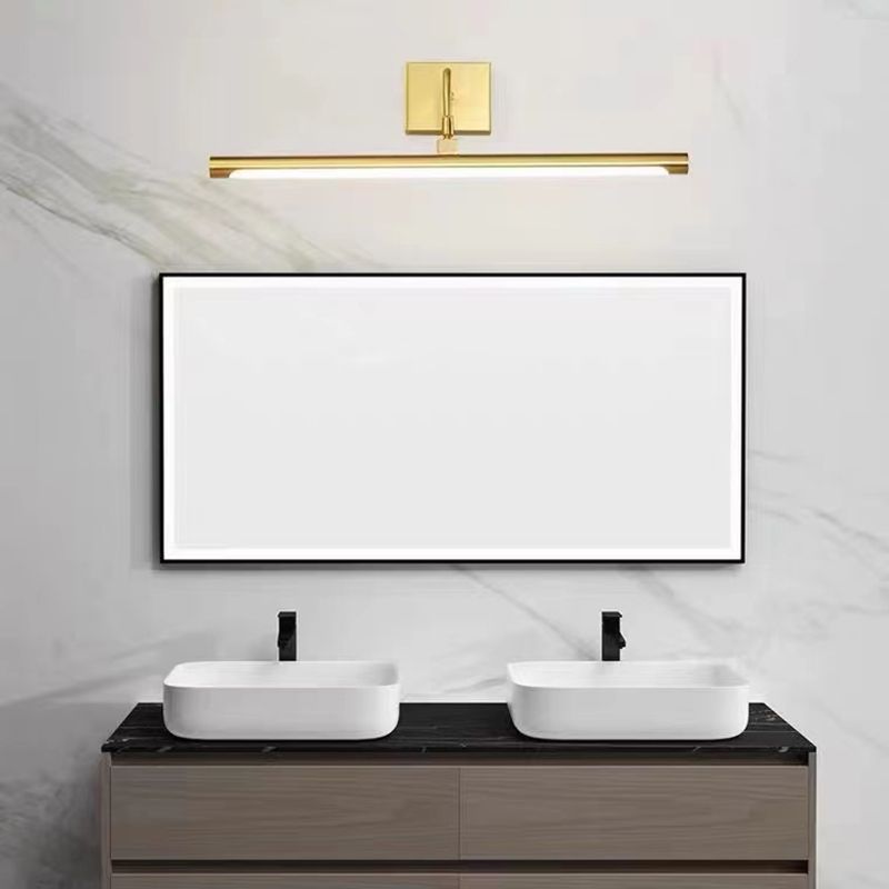 1-Light Linear Wall Sconces Modern Metal Wall Sconce Lights in Gold for Bathroom