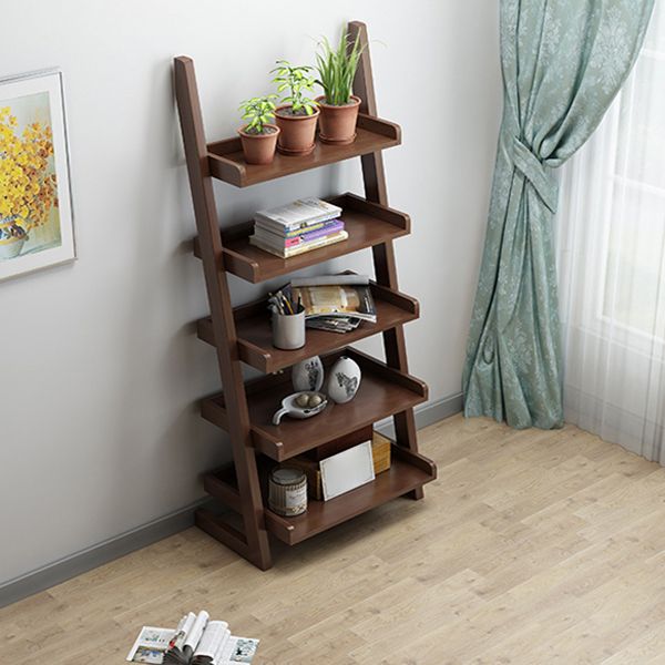 Ladder Bookshelf Modern Wooden Bookcase for Living Room 55.1"H