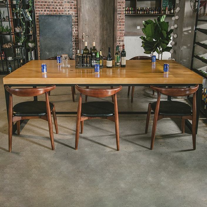 Industrial Rectangle Dinner Table Dining Room Solid Wood Dining Table