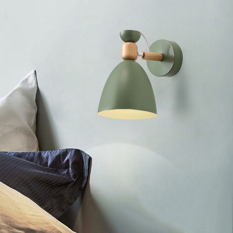 Contemporary Wall Light Wooden Macaroon Wall Light Sconce for Living Room