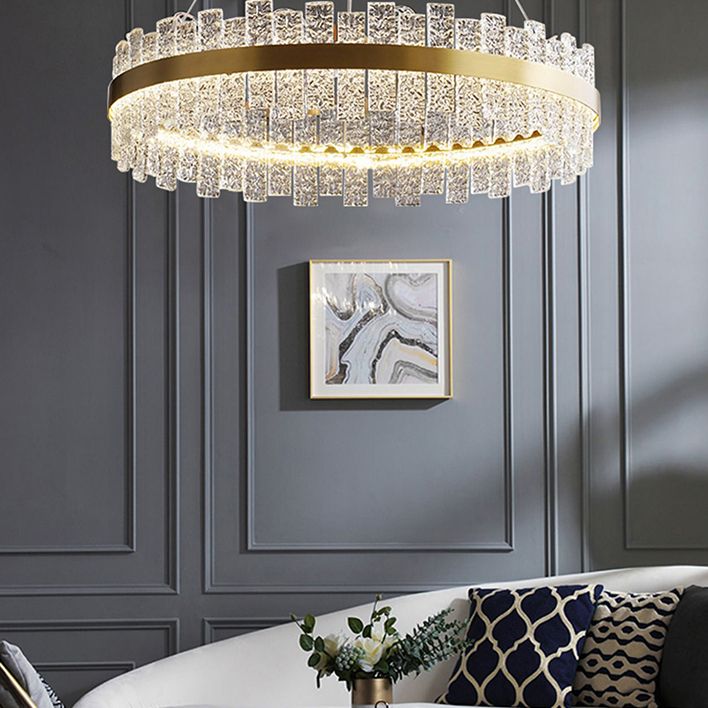 Lichte luxe stijl kroonluchter verlichtingsarmaturen cirkelvormige kristal LED -plafond kroonluchter