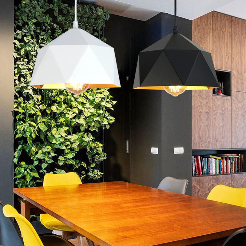 1 Lampada a ciondolo a diamante chiaro Nordic Minimalist Minimalist Metal Dining Room Hanging Lampada