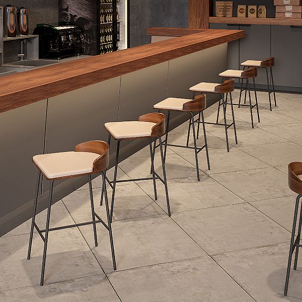 Modern Wood Bar Table Set 1/5 Pieces Counter Table with Upholstered Stools