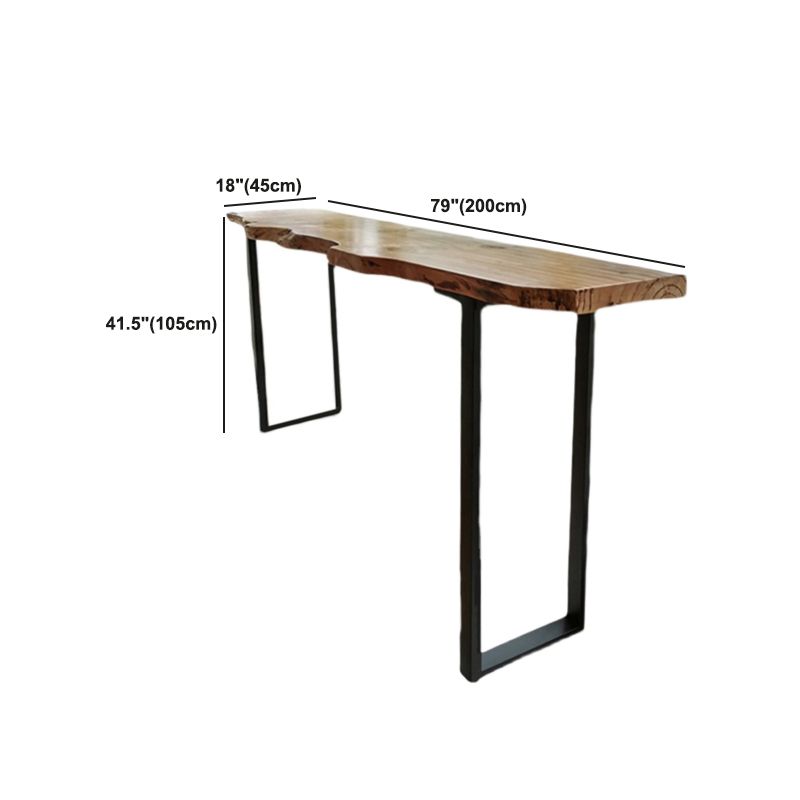 Metal Wood Rectangular Table Modern Minimalist Home Living Room Bar Table