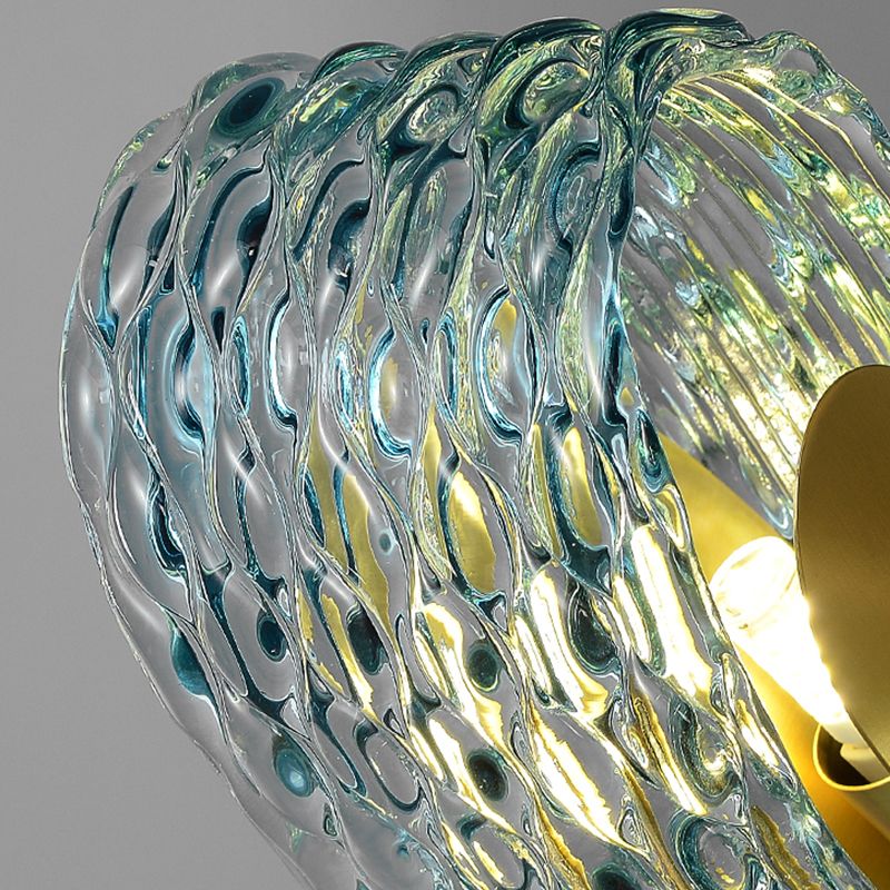 Modern Metal Ceiling Light Flower Shape Island Light with Glass Shade for Living Room