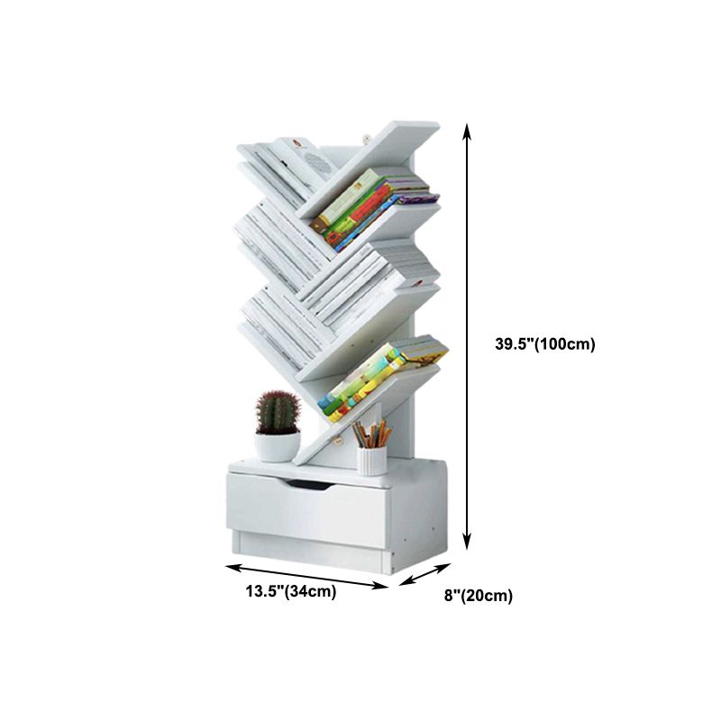7.87"W Bookshelf Closed Back Contemporary Style Bookcase for Office Home