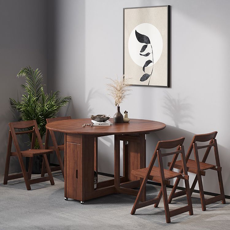 Mitte des Jahrhunderts moderner Esstisch brauner runder massiver Holz Esstisch für Zuhause