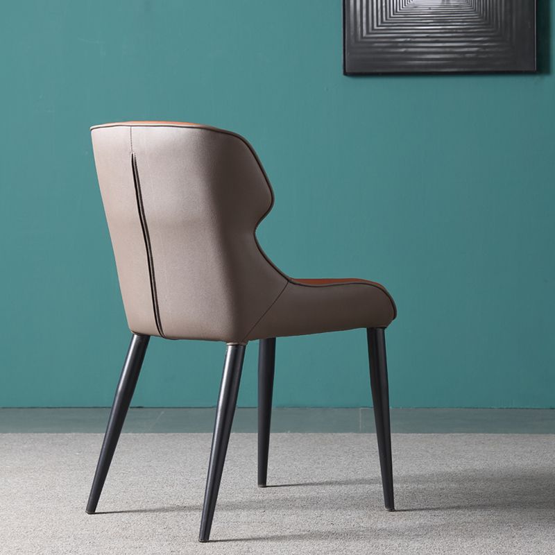 Contemporary Side Chair Set Faux Leather Side Chairs for Kitchen