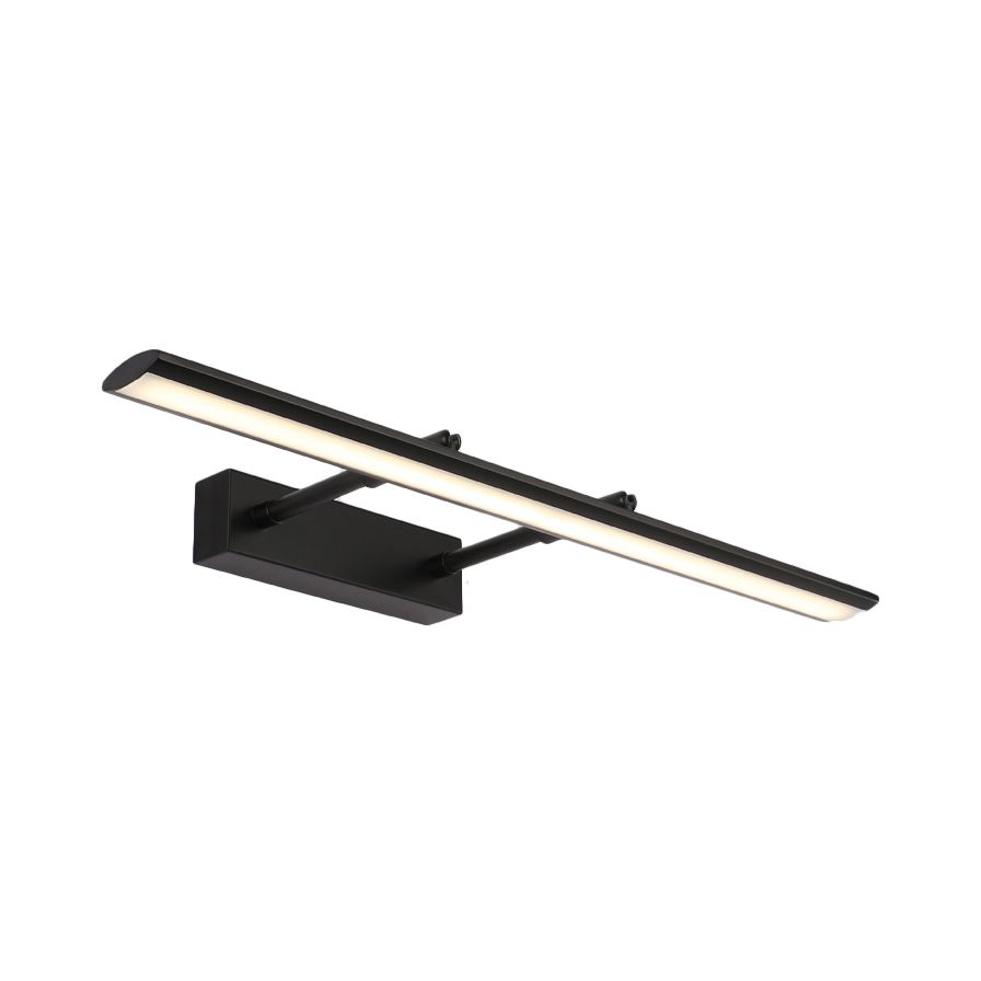 Linear Bathroom Vanity Lighting Fixture Acrylic LED Modernism Style Wall Lamp in Black/Chrome, 15"/19" Wide