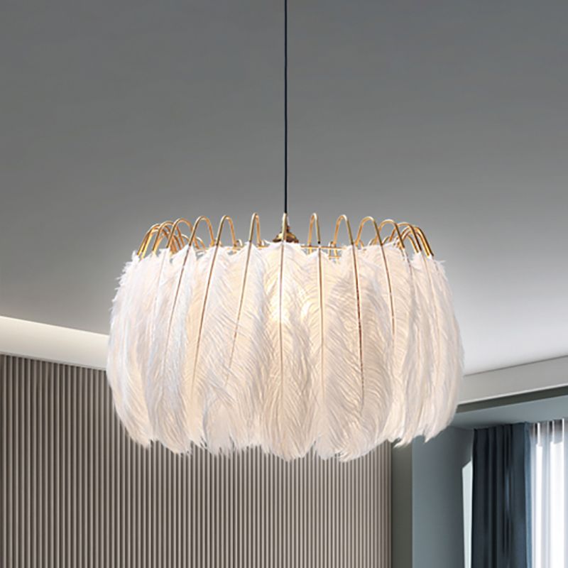 Moderner Stil Feder Kronleuchter Anhänger Lichtdecke hängende Licht für Schlafzimmer