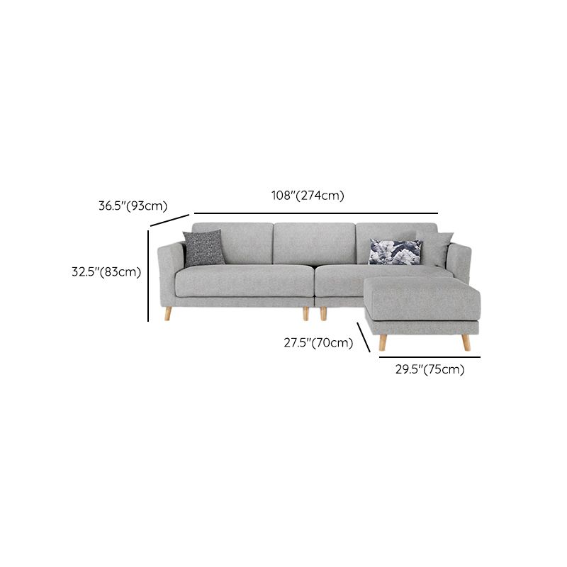 Scandinavian Fabric Sectional sofa Square Arm Sectional Sofa for Apartment