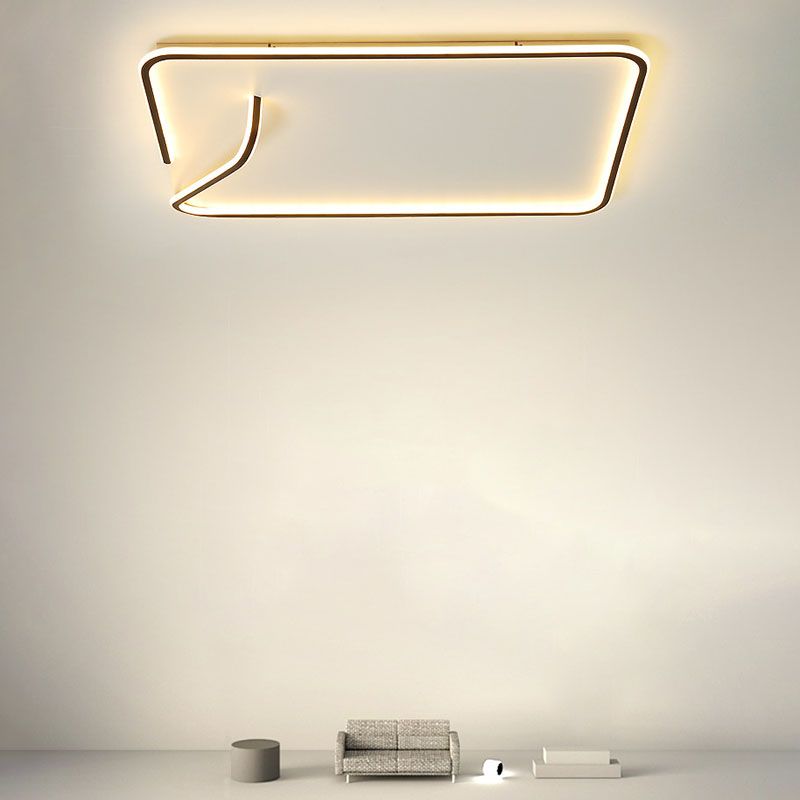 Éclairage encastré à ligne géométrique en métal, éclairage LED Simple noir et blanc pour salon