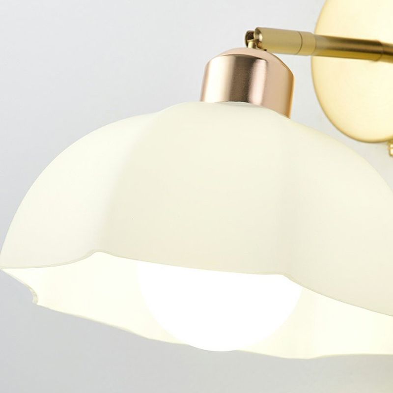 Nordic Style Iron Wall Light Dome Shape Adjustable Wall Lamp for Bedroom