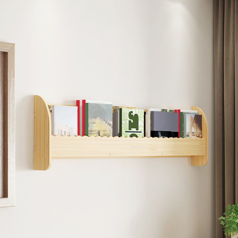 Contemporary Style Bookshelf Solid Wood Wall Mounted Bookcase for Home Office