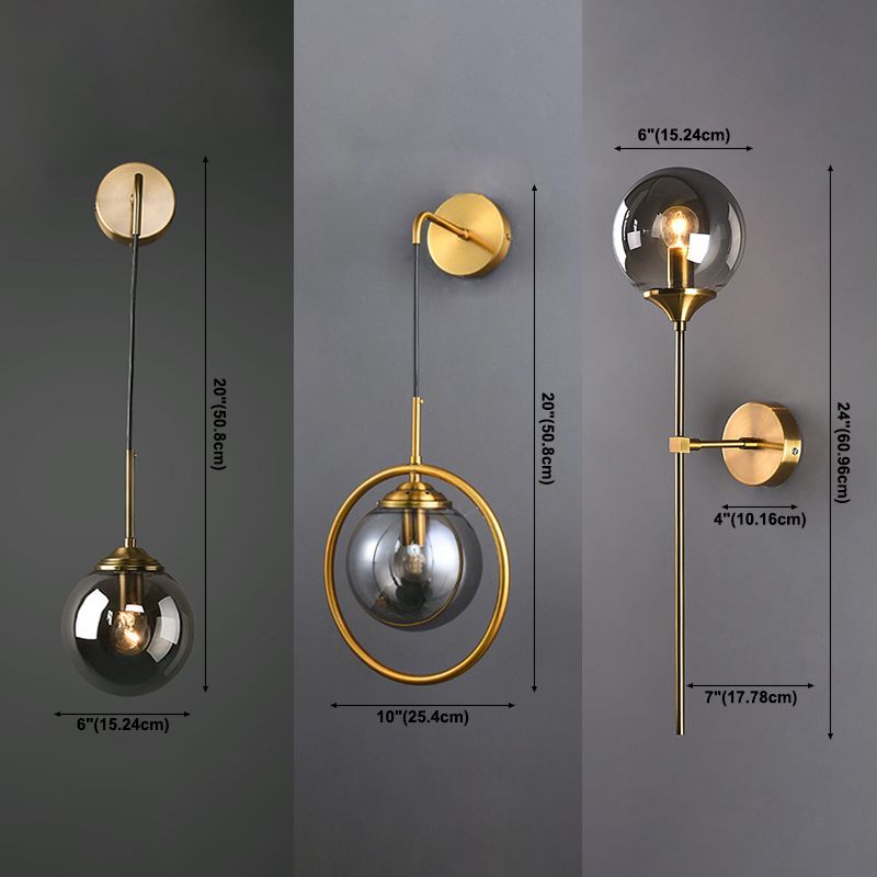 Postmodern Glass Wall Lighting Fixture Global Wall Mount Lamp for Living Room