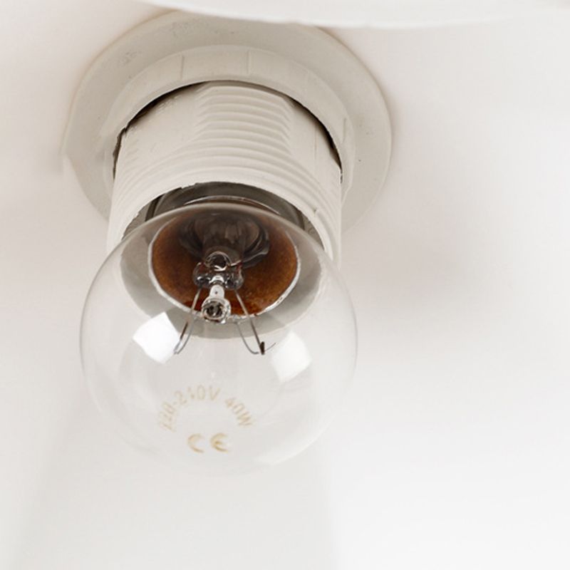 Single Beige Finish Flush Mount Lighting Nodic Wooden Shaded Ceiling Light