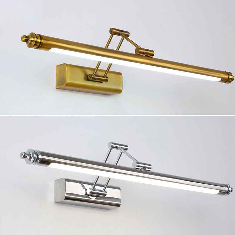 Lumière murale à LED linéaire en acier inoxydable en simplicité moderne lampe murale extensible en plastique pour salle de bain