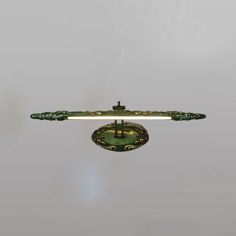 Traditional Carved Vanity Wall Light Adjustable Resin LED Sconce Light