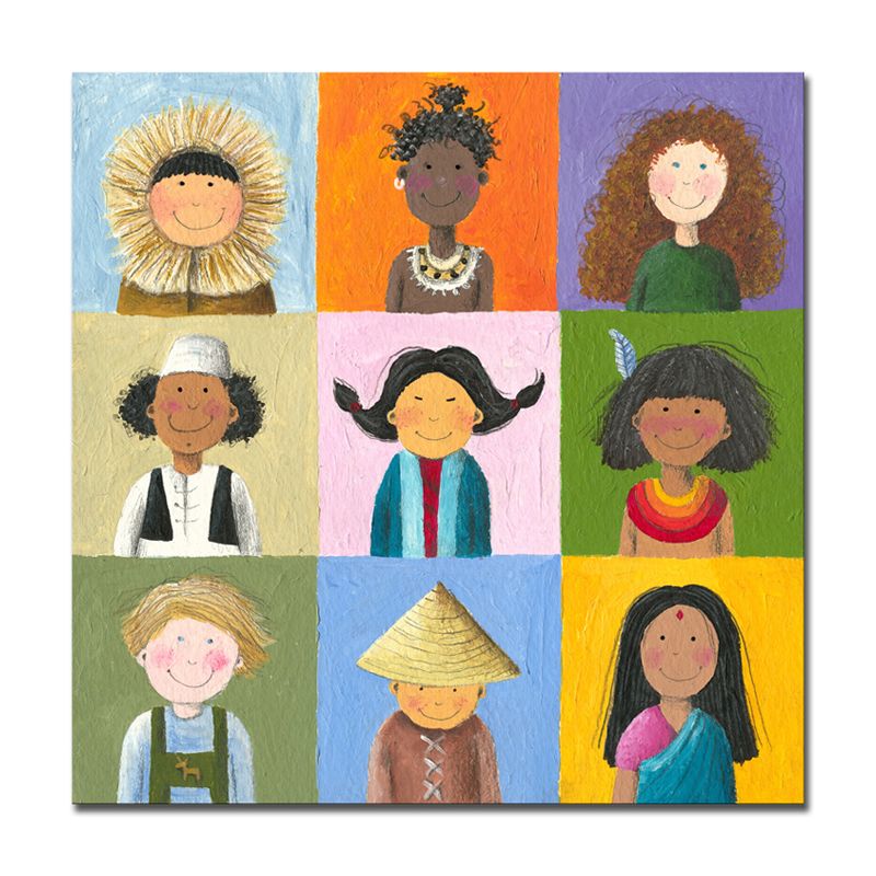 Pastel Color Modern Art Cartoon Characters Canvas for Kitchen, Multiple Sizes Options