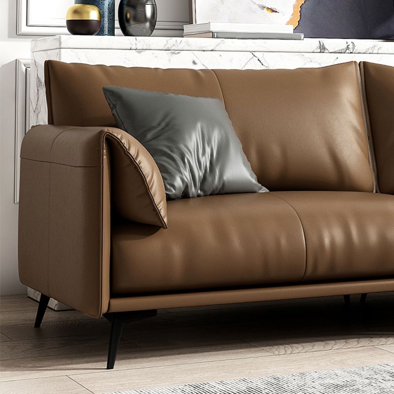 Contemporary Brown Cushions Standard Pillow Top Arm Stain Resistant Sofa