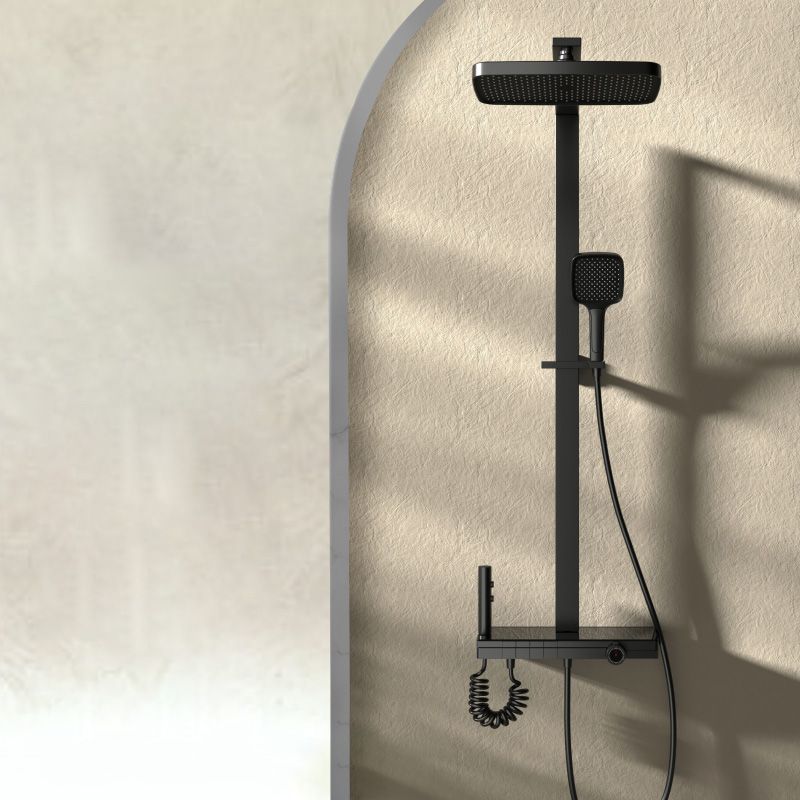 Modern Style Shower System Spot Resist Copper Wall Mounted Rectangle Shower System