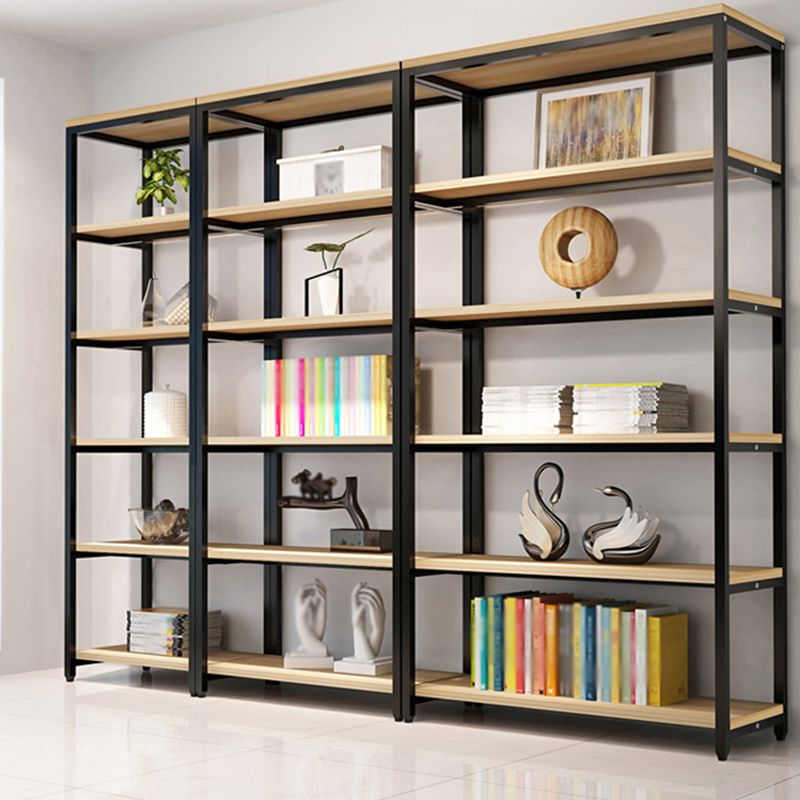 Metal Etagere Bookcase Industrial Open Back Book Shelf with Shelves for Office and Home
