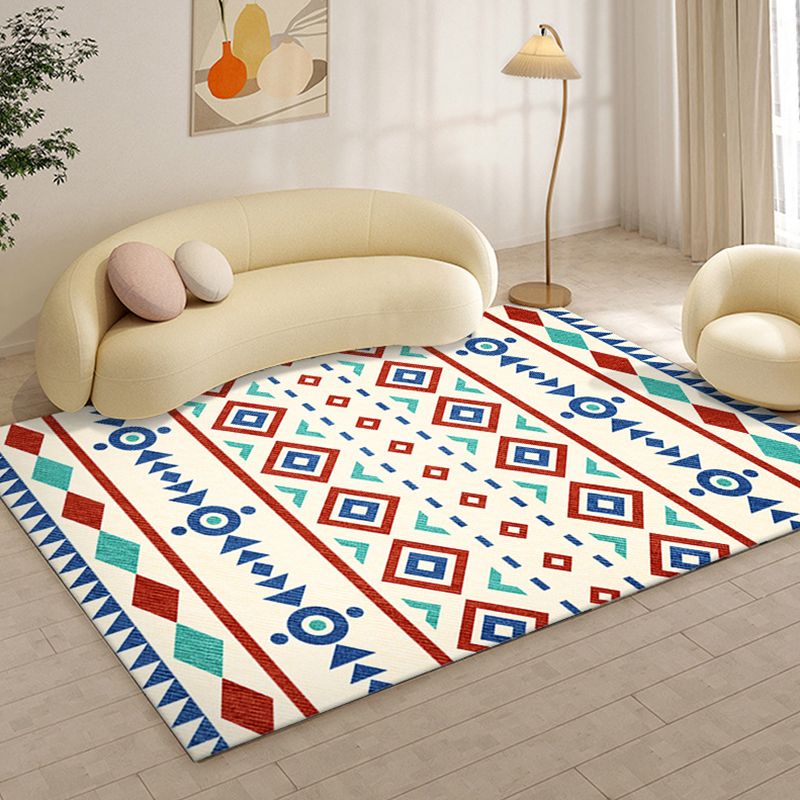 Southwestern Graphic Print Rug Polyester Indoor Carpet Non-Slip Backing Area Rug for Living Room