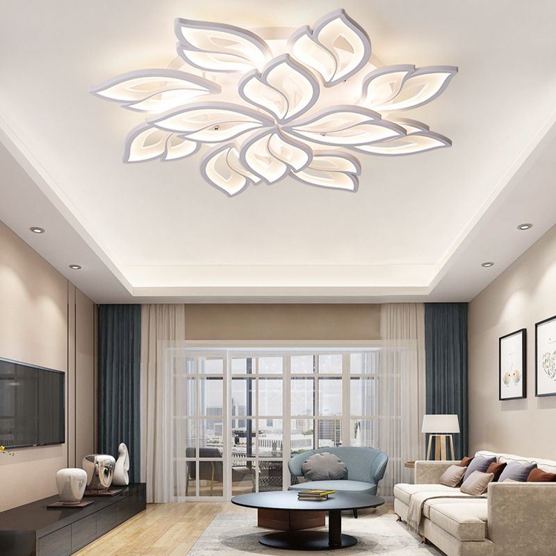 Metal Geometric Flush Mount Fixture Contemporary Flush Light Fixture for Living Room