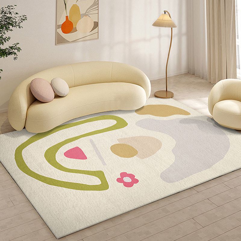 Light Green Color Lump Rug Polyester Simple Rug Washable Rug for Drawing Room