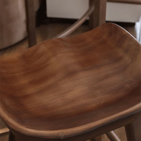 Taburete de bar de madera de estilo industrial, asiento de silla de montar, taburete de mostrador para barra de cocina