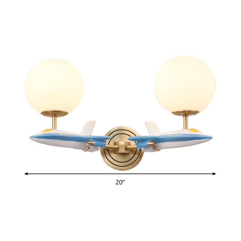 Living Room Sphere Wall Light with Airplane Glass Resin Contemporary Sconce Light
