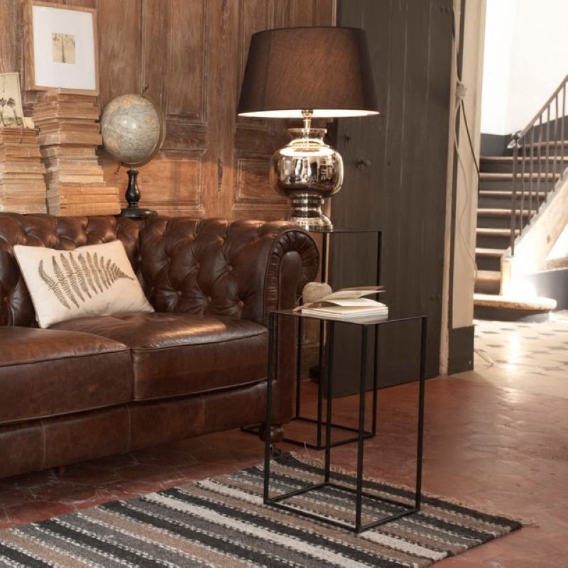 Medieval Modern Side Table Square Metal Table Frame Base Design