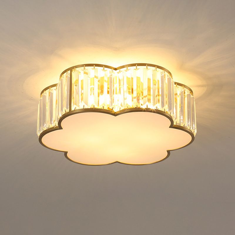 Plafonnier en laiton et cristal de Style rétro colonial, montage encastré en cuivre pour le salon