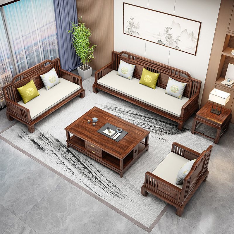 Scandinavian Sectional Sofas Solid Wood Brown Sectional Couch