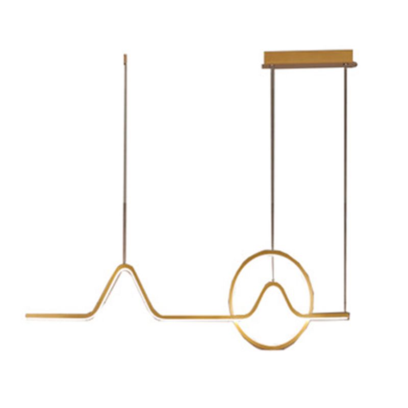 Metal Lines Island Lighting Fixture Contemporary Style LED Island Ceiling Light for Dinning Room